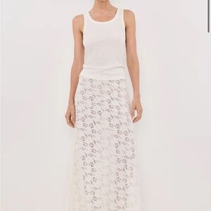 DISSH Cream Maxi Slip Skirt